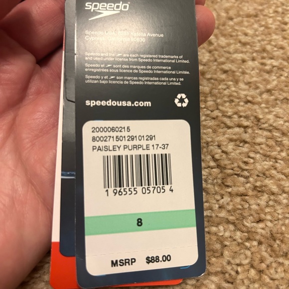NWT Speedo Lavender and Black One-Piece Swimsuit - Picture 4 of 4